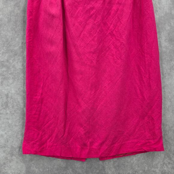 Donna Morgan Pink Pencil Knee Length Linen Boho Vintage Whimsy Skirt M Medium 10 - Picture 4 of 7